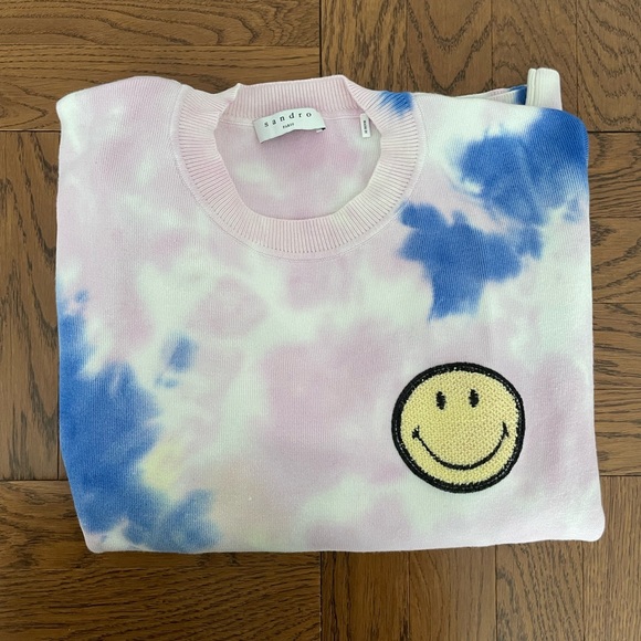 Sandro Paris Dayey Tir-Dyed Smiley Sweater - Picture 2 of 5